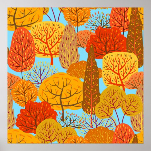 Herbstbaummuster Fallfolien Poster (Vorne)