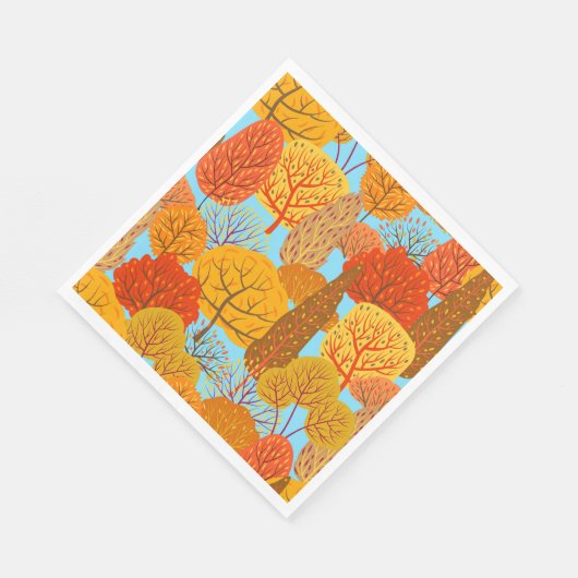 Herbstbaummuster Fallfolien Serviette (Ecke)