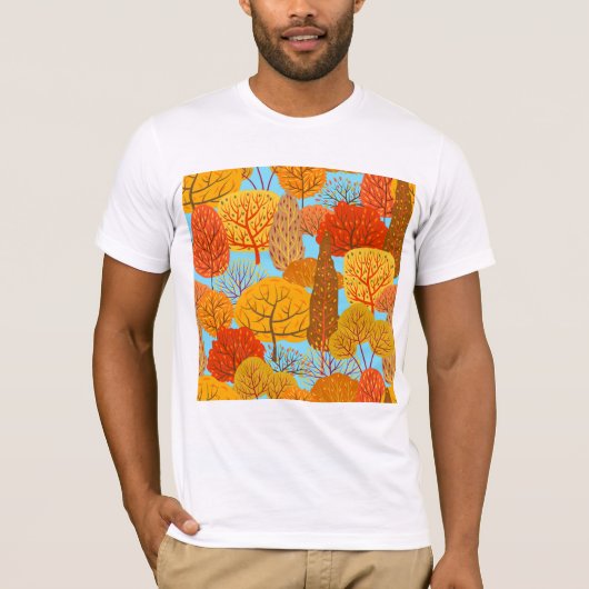 Herbstbaummuster Fallfolien T-Shirt (Vorderseite)