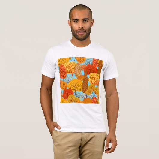 Herbstbaummuster Fallfolien T-Shirt (Vorne ganz)