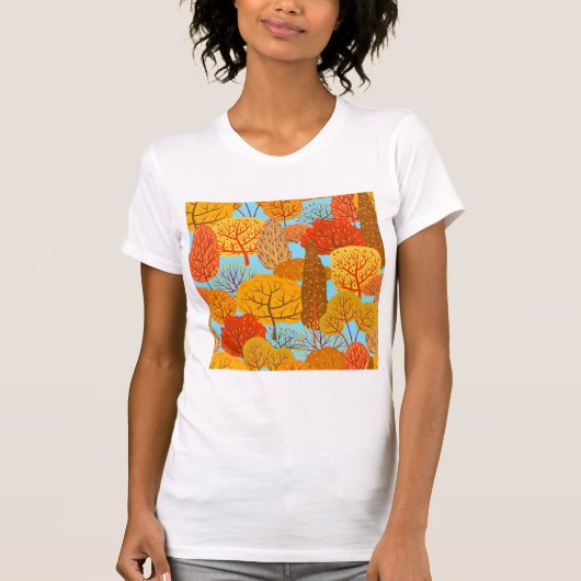 Herbstbaummuster Fallfolien T-Shirt (Vorderseite)