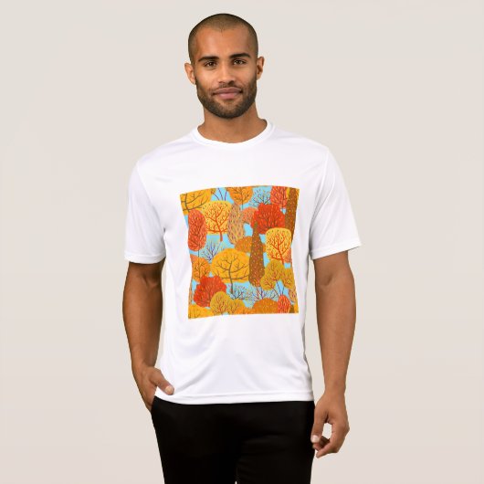 Herbstbaummuster Fallfolien T-Shirt (Vorne ganz)