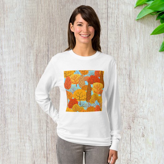 Herbstbaummuster Fallfolien T-Shirt