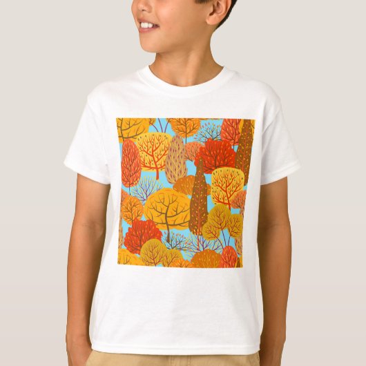 Herbstbaummuster Fallfolien T-Shirt (Vorderseite)