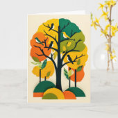 Herbstbaumsymphonie Karte (Gelbe Blume)