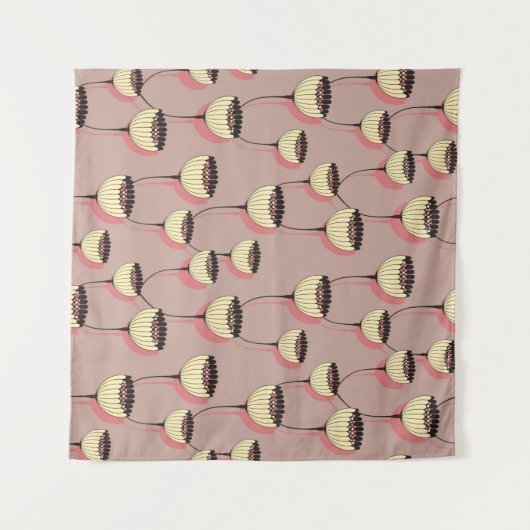 Herbstbecher Blume nahtlos in Braun und p Wandteppich (Vorderseite (Horizontal))