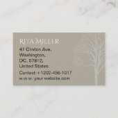 Herbstbecken Visitenkarte (Rückseite)