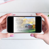 Herbstbedeckte Brücke Erntedank Abendessen Einladung