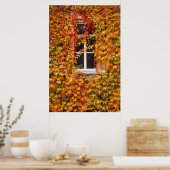 Herbstbedecktes Gebäude Poster (Küche)