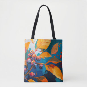 Herbstbeere & Blätter gestrichen. Waldherbst Tasche