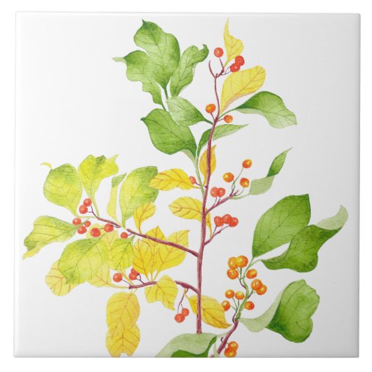 Herbstbeeren auf einer Keramik Fliese (Vorderseite)