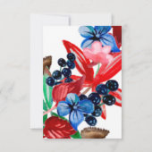 Herbstbeeren & Blätter, Rotes und Blaues Brautpart Einladung (Rückseite)