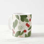 Herbstbeeren und botanisches Blätter Muster Kaffeetasse (Vorderseite Links)