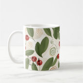 Herbstbeeren und botanisches Blätter Muster Kaffeetasse (Links)