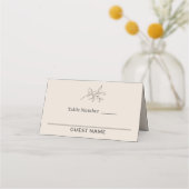 Herbstbeige Einfache Hochzeit Platzkarte (Vorderseite)