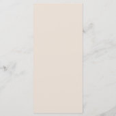 Herbstbeige Einfaches elegantes botanisches Menü Programm (Rückseite)