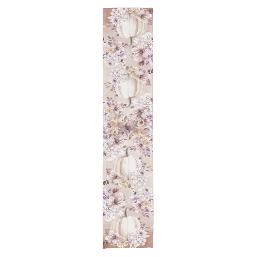 Herbstbeige Kürbis chrysanthemas Kurzer Tischläufer (Vorderseite)