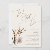 Herbstbeige Wildblume wir immer noch kündigen Einladung (Vorderseite)