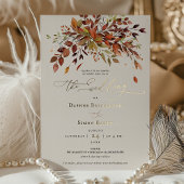 Herbstbelag Gold Foil Hochzeit Einladung