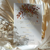 Herbstbelag Gold Foil Hochzeit Einladung