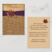 Herbstbelassen IMITATE Burlap Empfang Einschließka Begleitkarte (Vorne/Hinten)