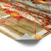 Herbstbelassen Rotes Orange Country Antiquitätenfe Poster (Ecke)