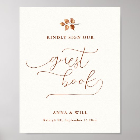 Herbstbelästigung Elegante Hochzeit im Herbst Gäst Poster (Vorne)