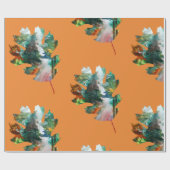 Herbstbelästigung Kunst, Blättertafel Geschenkpapier (Flach)