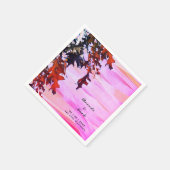 Herbstbelaves Orange Pink Swirl Hochzeit Napkins Serviette (Ecke)