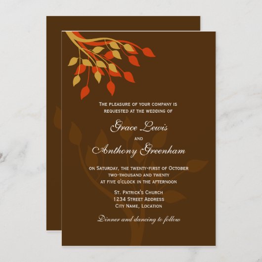 Herbstbelebungen Einladung (Vorne/Hinten)