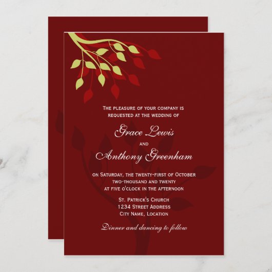 Herbstbelebungen Einladung (Vorne/Hinten)