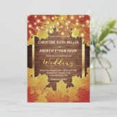 Herbstbeleuchtung rustikale Hochzeit im Herbst Einladung (Stehend Vorderseite)