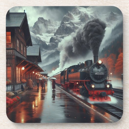 Herbstbergbahn Getränkeuntersetzer (Vorderseite)