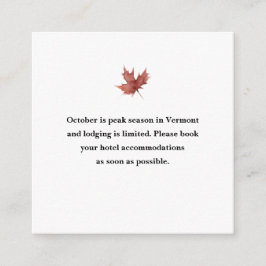 Herbstbergshotel Hochzeit Unterkunft Begleitkarte