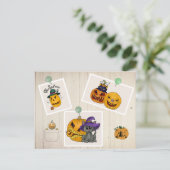 Herbstbild Hallween Postkarte (Stehend Vorderseite)