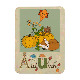 Herbstbild mit Fuchs Magnet