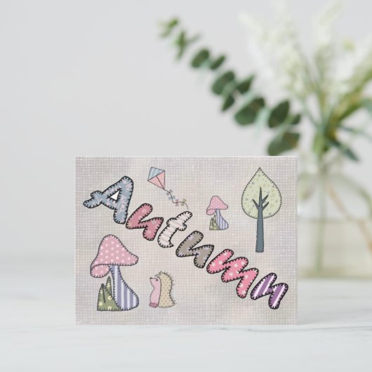 Herbstbild Pastell Postkarte (Stehend Vorderseite)