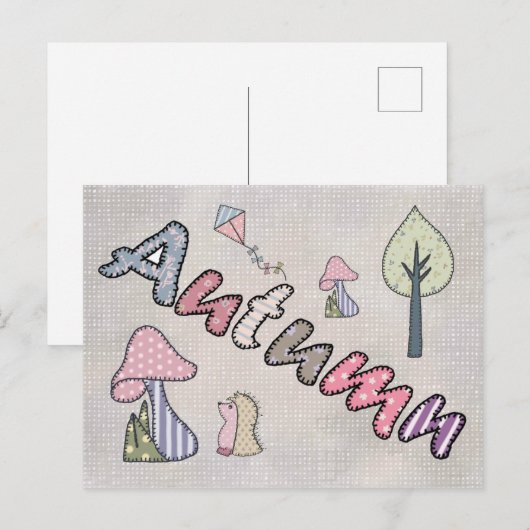 Herbstbild Pastell Postkarte (Vorne/Hinten)