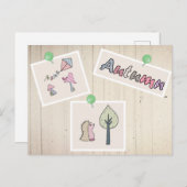 Herbstbild Pastell Postkarte (Vorne/Hinten)