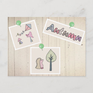 Herbstbild Pastell Postkarte