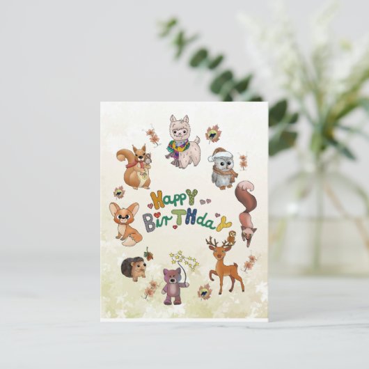 Herbstbild Postkarte (Stehend Vorderseite)