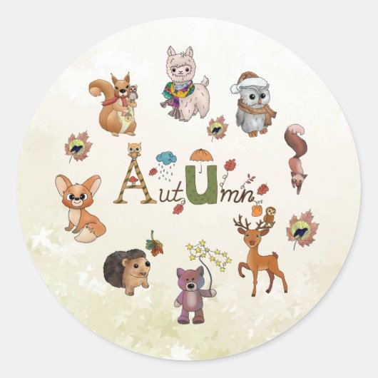 Herbstbild Runder Aufkleber (Vorderseite)