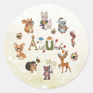 Herbstbild Runder Aufkleber