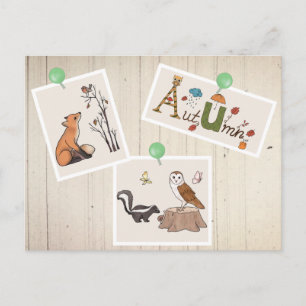 Herbstbild Wald Postkarte