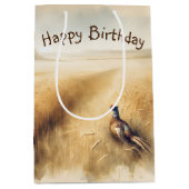 Herbstblase im Weizenfeld für den Geburtstag Mittlere Geschenktüte (Vorderseite)