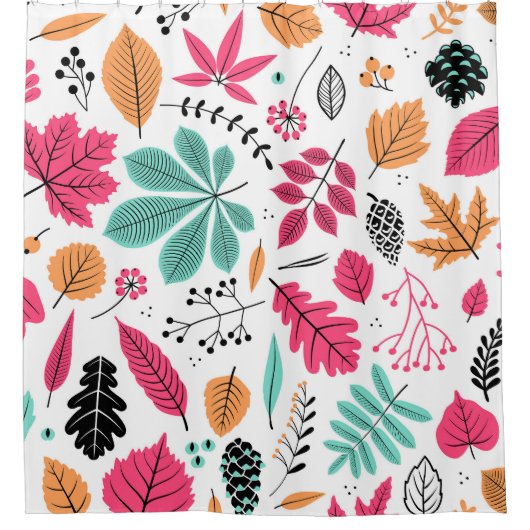 Herbstblatt Abstract Nahtloses Muster Duschvorhang (Vorderseite)