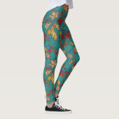 Herbstblatt Aquamarin Leggings (Rechts)