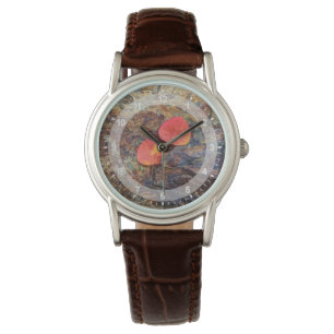 Herbstblatt auf Felsen, Kalifornien Armbanduhr