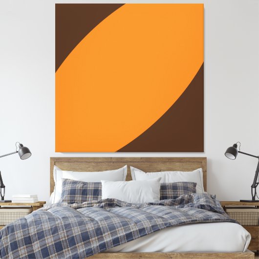 Herbstblatt. Bright Warme Orange Brown Curves Leinwanddruck (Insitu (Schlafzimmer))