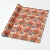 Herbstblatt-Eicheln-Patchwork-Muster-Kunst Geschenkpapier (Ungerollt)